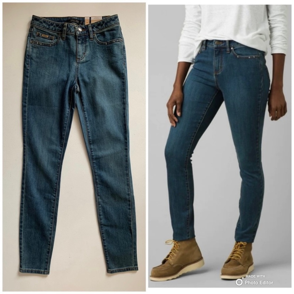 Prana Sienna Skinny Jeans Size 2 True Blue Jeans Organic Cotton Denim NWT